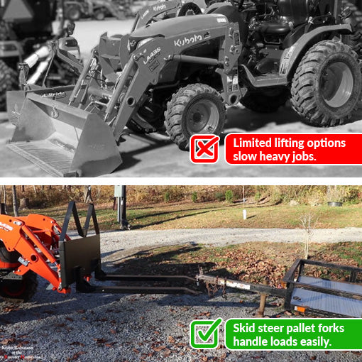 Pin-on Pallet Fork Quick Attach Mount Attachment with Hitch Ball