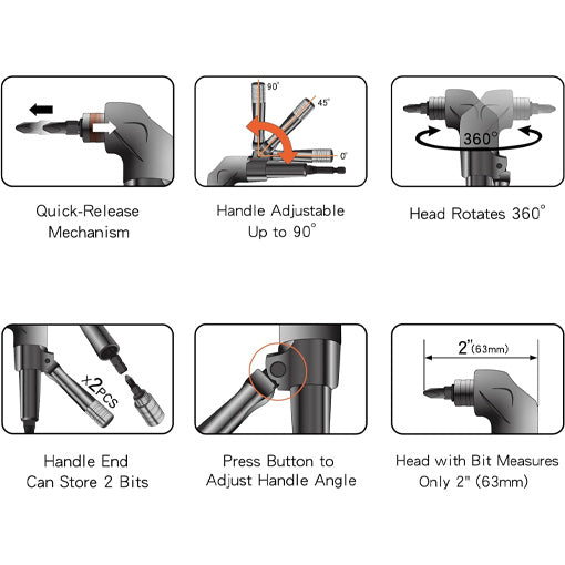 Quick Release Right Angle Drill Attachment