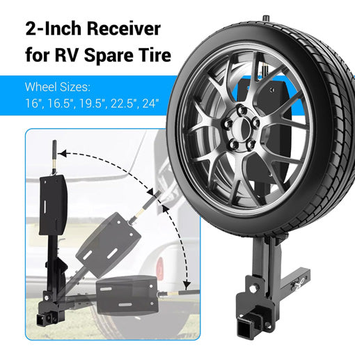 RV Pivot Down Spare Tire Carrier