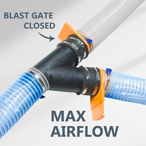 Integrated Blast Gate for Dust Collection