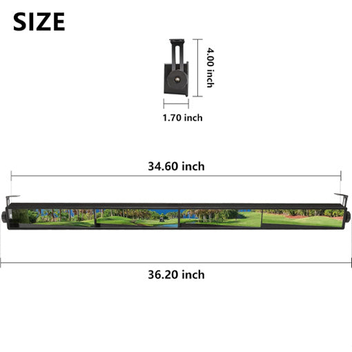 4-Panel Wide Angle Rear View Mirror