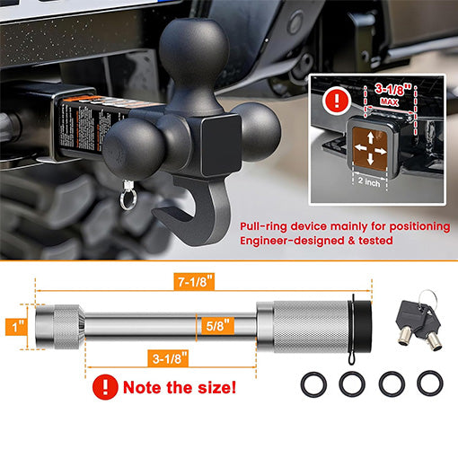 360° Swivel Trailer Hitch Tri-Ball Mount with Hook