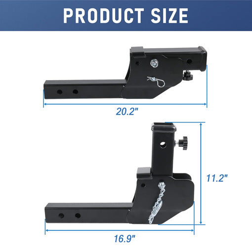 Folding 2" Trailer Hitch Extension