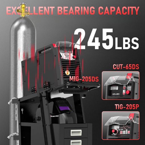 Rolling Welding Cart with 4 Drawers