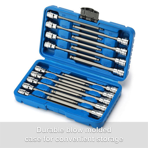 3/8" Drive Extra Long Ball-End Hex Bit Socket Set