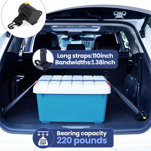 Car Trunk Self-Retracting Tie-Down Straps