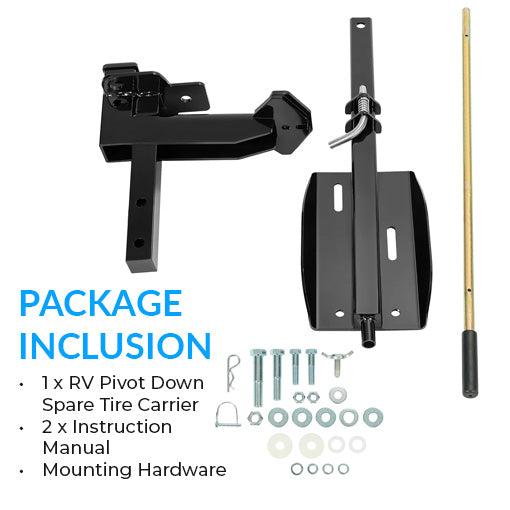 RV Pivot Down Spare Tire Carrier