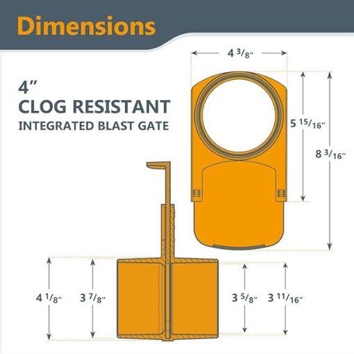 Integrated Blast Gate for Dust Collection