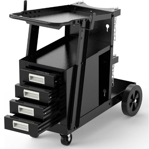Rolling Welding Cart with 4 Drawers