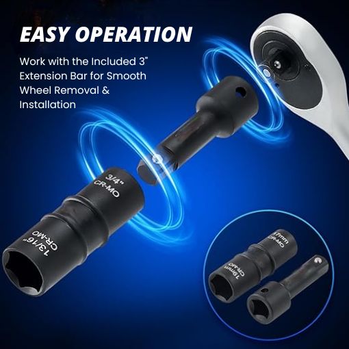 Metric and SAE 1/2-inch Drive Impact Flip Socket Set