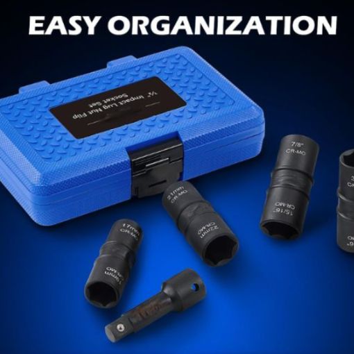 Metric and SAE 1/2-inch Drive Impact Flip Socket Set