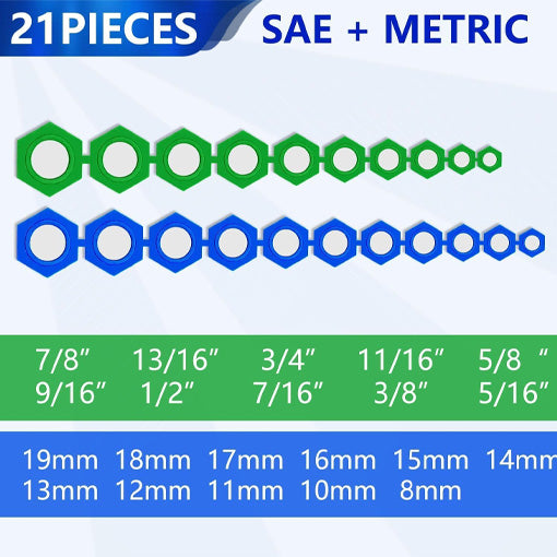 SAE and Metric Magnetic Socket Inserts Tool Set