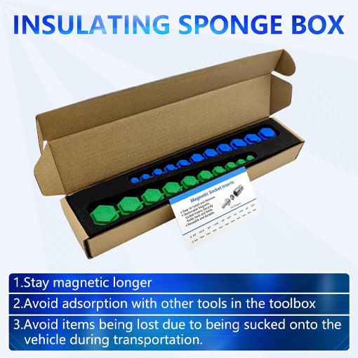 SAE and Metric Magnetic Socket Inserts Tool Set