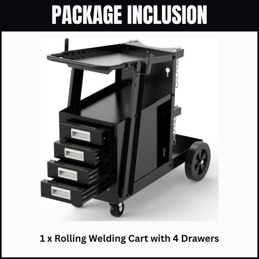 Rolling Welding Cart with 4 Drawers